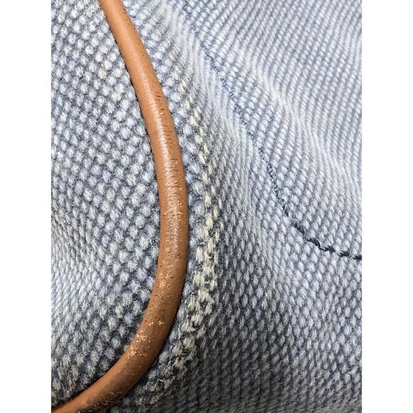 Michael Kors Isla Large Washed Denim Grab Bag Tote Beach Nautical Travel - Picture 9 of 9